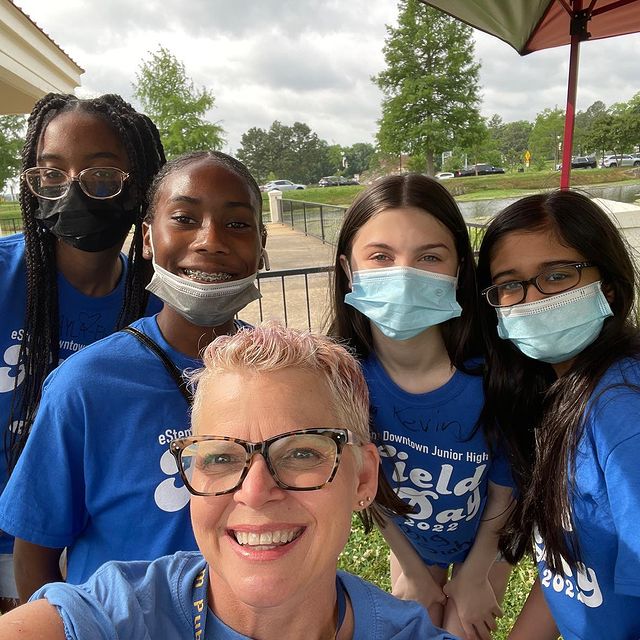 Stacey and her students at Field Day 2022